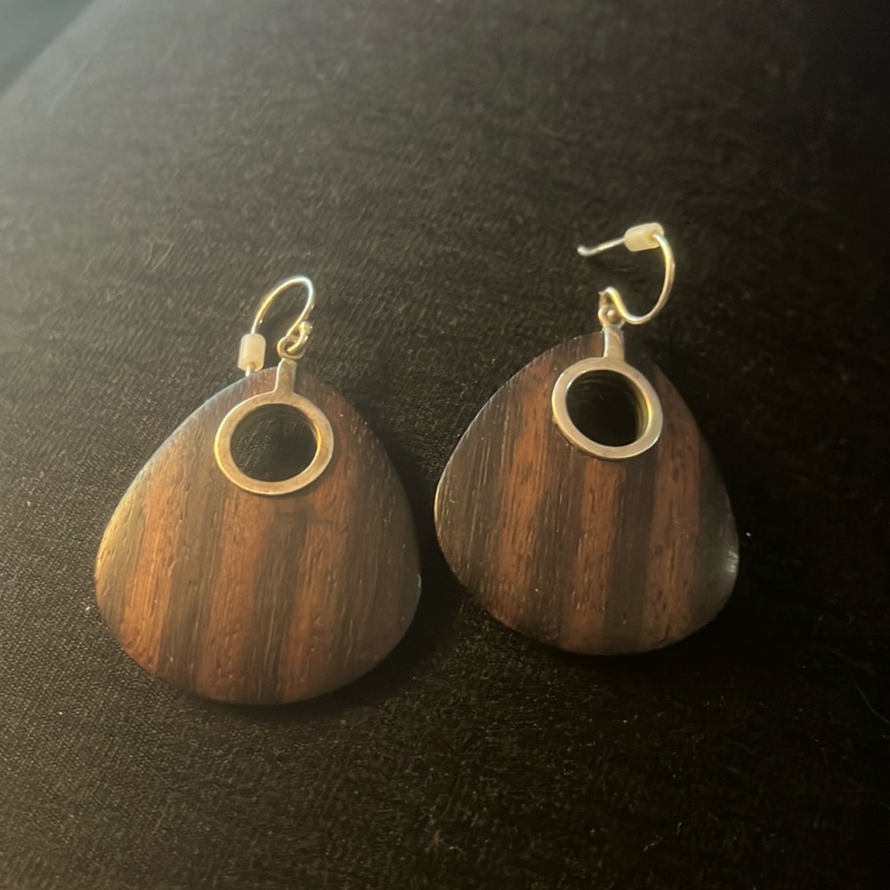 Silpada Brown and Sterling Earrings